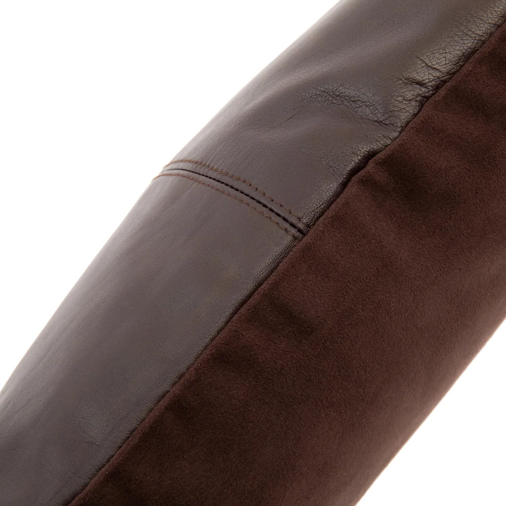 The Four Panel Leather Cushion Cover - Choco - 40x40_40