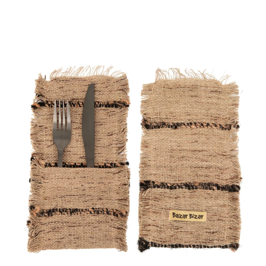 The Oh My Gee Cutlery Holder - Beige Black - Set of 4_40
