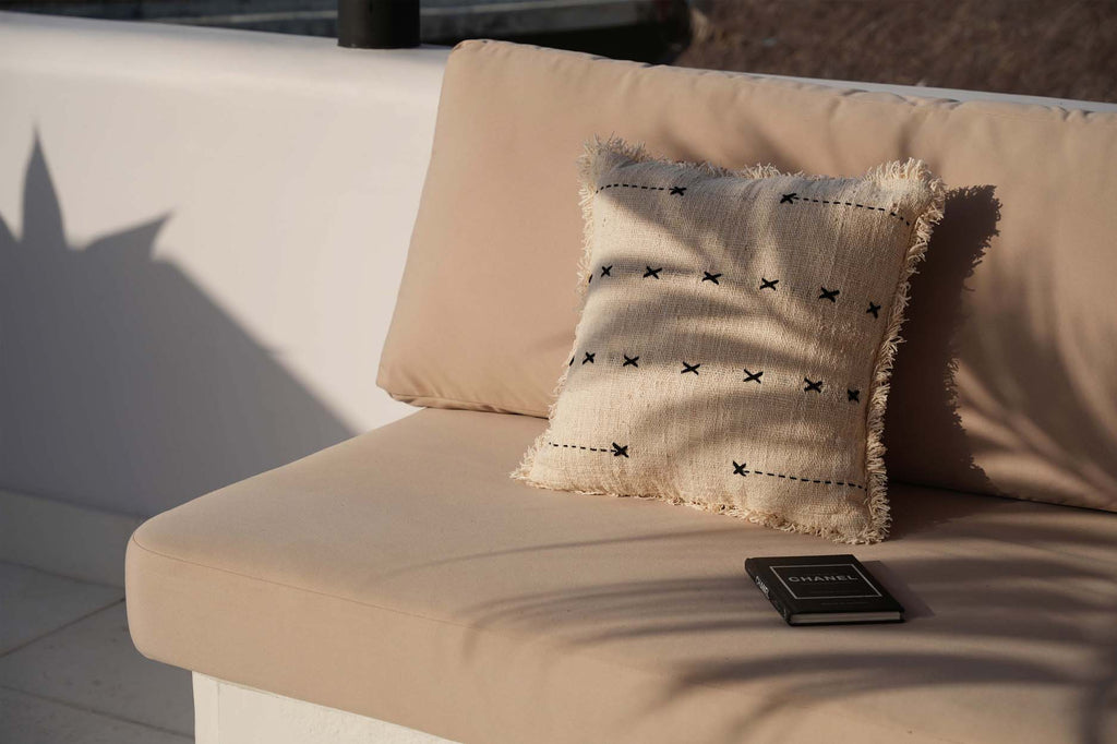 The French Kiss Cushion Cover - Natural Black