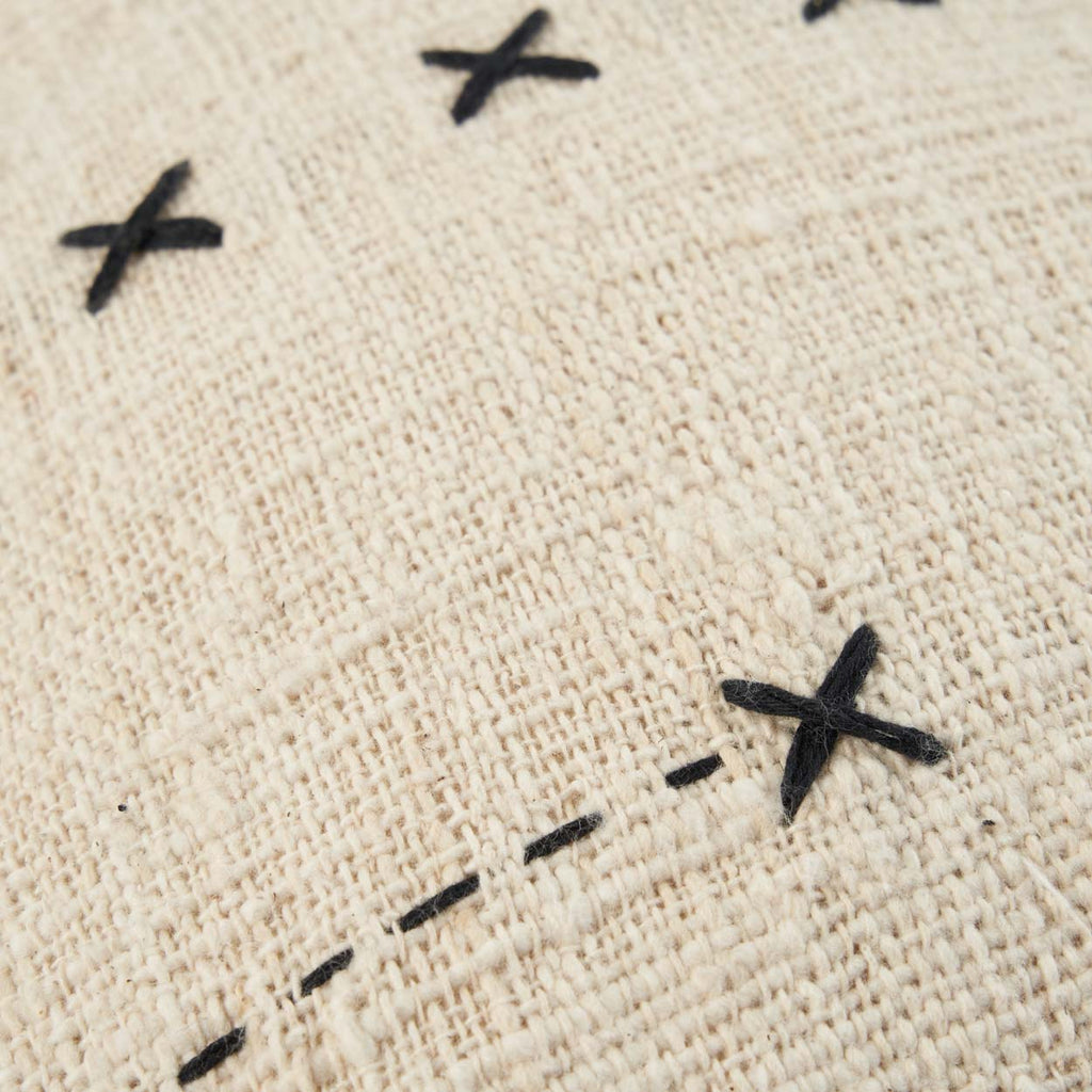 The French Kiss Cushion Cover - Natural Black