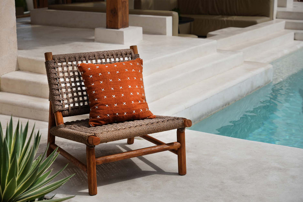 The Zillion Kiss Cushion Cover - Terracotta White