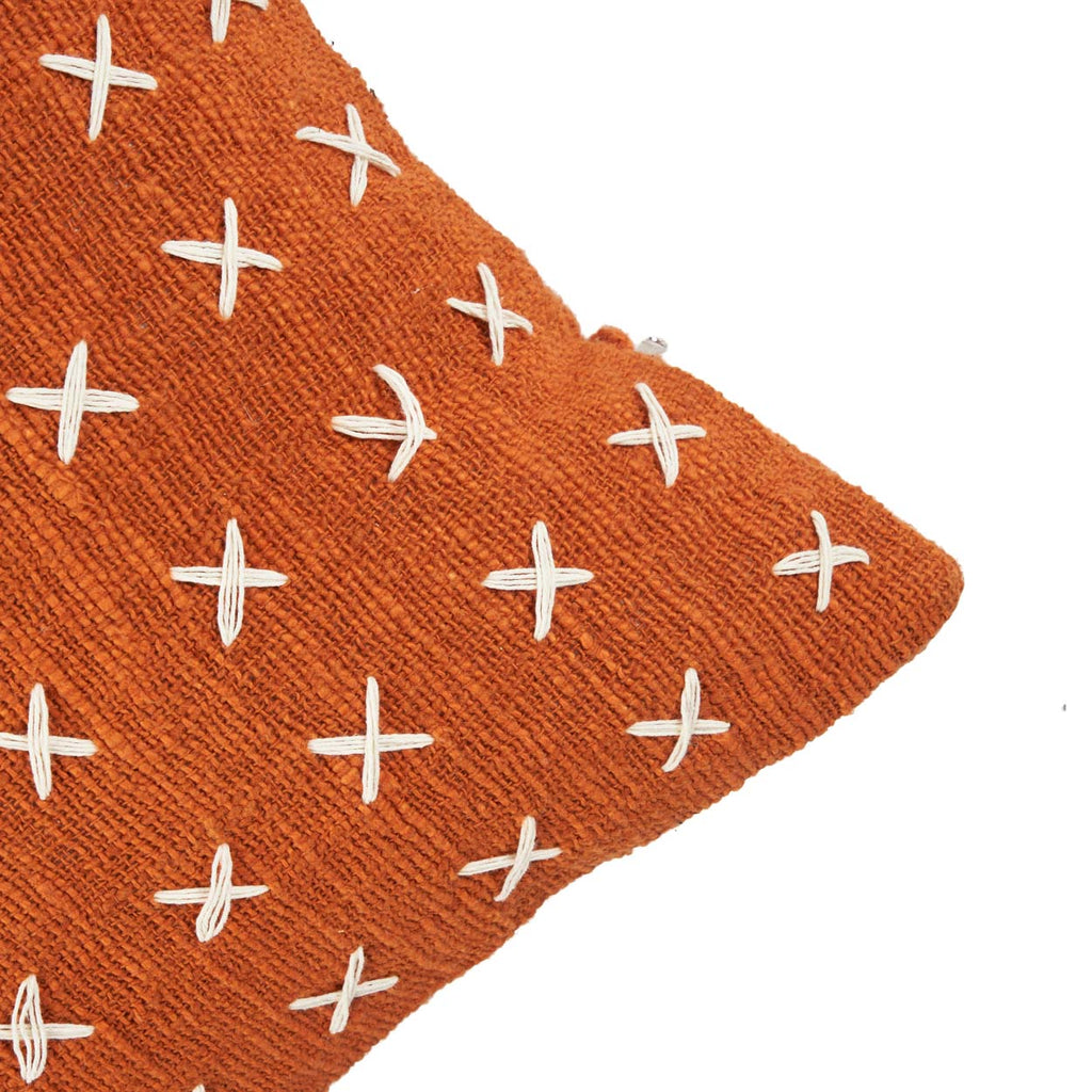 The Zillion Kiss Cushion Cover - Terracotta White